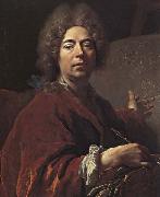 Self-Portrait Painting an Annunciation Nicolas de Largilliere